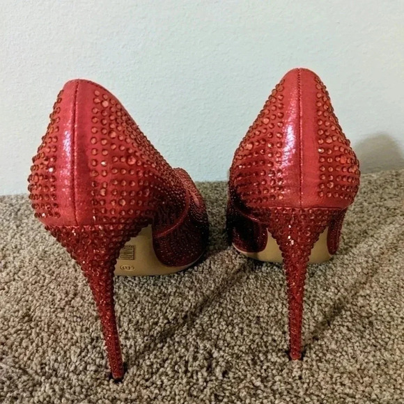 Elizabeth Tang Pumps Pointed Toe High Heel Glitter Rhinestone‎ Pink Sz. 10 NEW - Picture 7 of 10